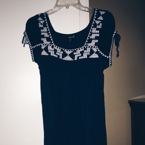 Navy Embroidered Dress
